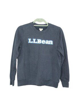 LL Bean Sweatshirt Crewneck Logo Pullover Navy Size Small